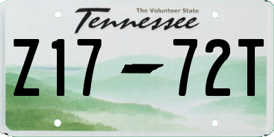 TN license plate Z1772T