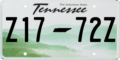 TN license plate Z1772Z