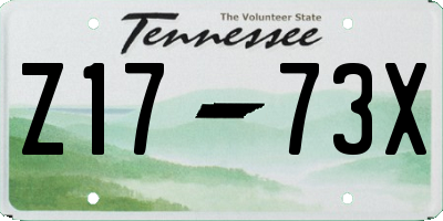 TN license plate Z1773X