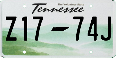 TN license plate Z1774J