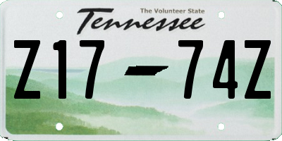 TN license plate Z1774Z
