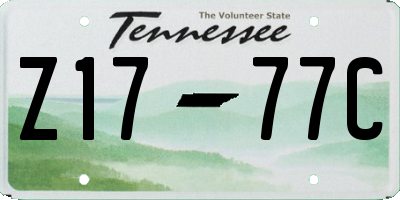 TN license plate Z1777C