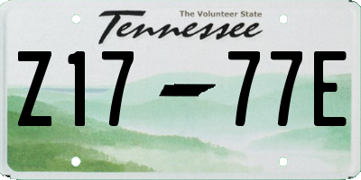 TN license plate Z1777E