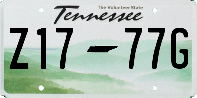 TN license plate Z1777G
