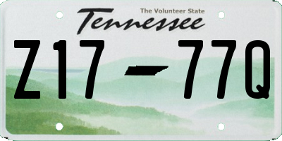 TN license plate Z1777Q