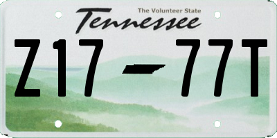 TN license plate Z1777T