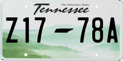 TN license plate Z1778A