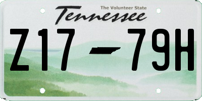 TN license plate Z1779H