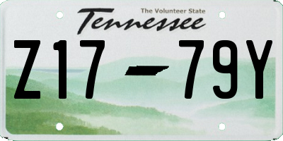 TN license plate Z1779Y