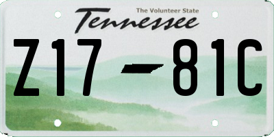 TN license plate Z1781C