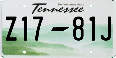 TN license plate Z1781J