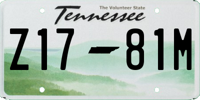 TN license plate Z1781M