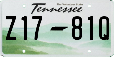 TN license plate Z1781Q