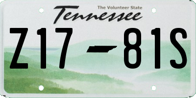 TN license plate Z1781S
