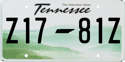 TN license plate Z1781Z