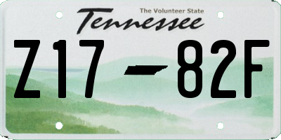 TN license plate Z1782F