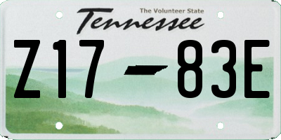 TN license plate Z1783E
