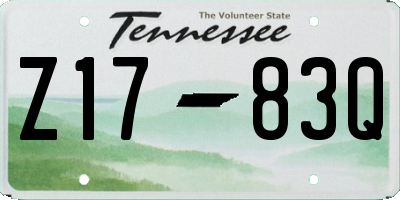 TN license plate Z1783Q