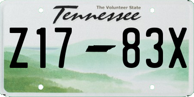 TN license plate Z1783X