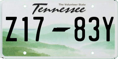 TN license plate Z1783Y