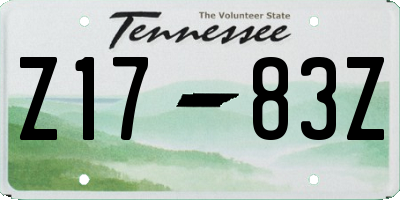 TN license plate Z1783Z