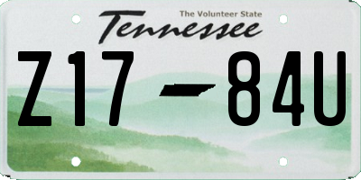 TN license plate Z1784U