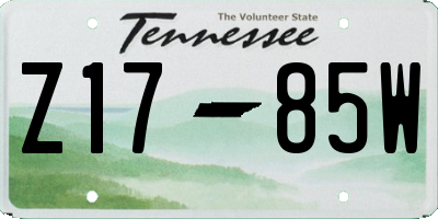 TN license plate Z1785W
