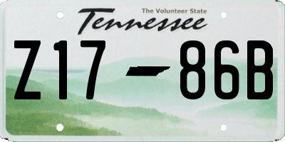TN license plate Z1786B