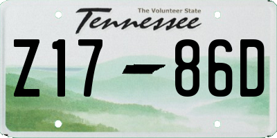TN license plate Z1786D