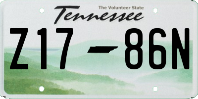 TN license plate Z1786N