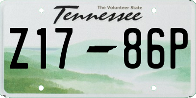 TN license plate Z1786P