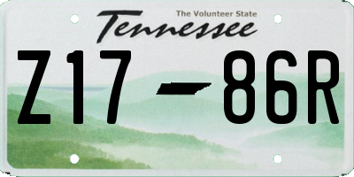 TN license plate Z1786R
