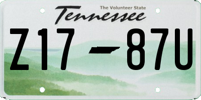 TN license plate Z1787U