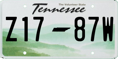 TN license plate Z1787W