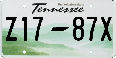 TN license plate Z1787X
