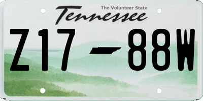 TN license plate Z1788W