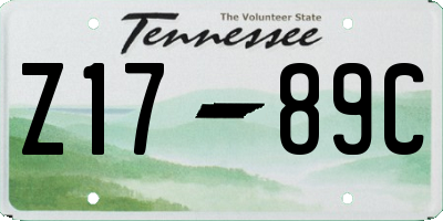 TN license plate Z1789C