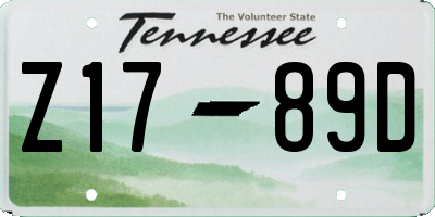 TN license plate Z1789D