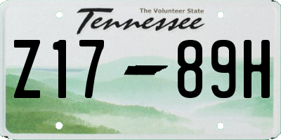 TN license plate Z1789H