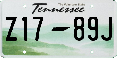 TN license plate Z1789J