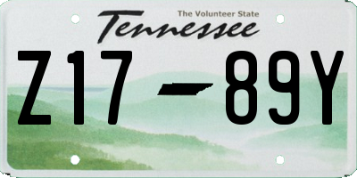 TN license plate Z1789Y
