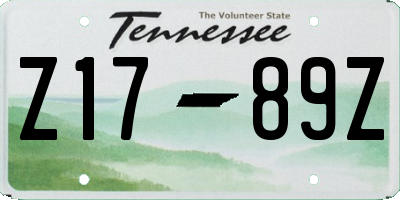 TN license plate Z1789Z