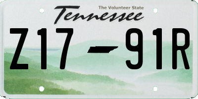 TN license plate Z1791R