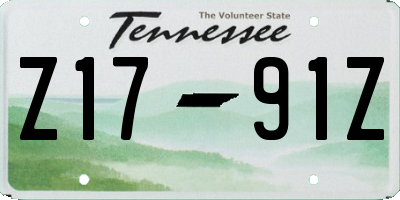 TN license plate Z1791Z