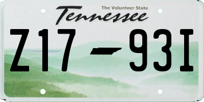 TN license plate Z1793I
