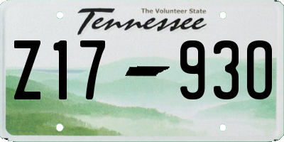 TN license plate Z1793O