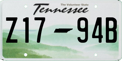 TN license plate Z1794B