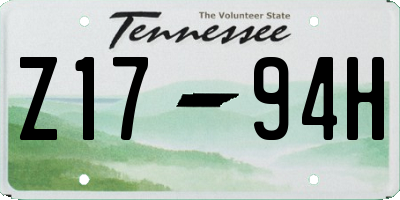 TN license plate Z1794H