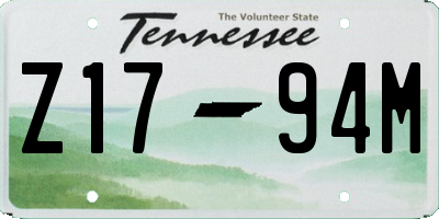 TN license plate Z1794M