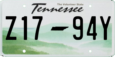 TN license plate Z1794Y